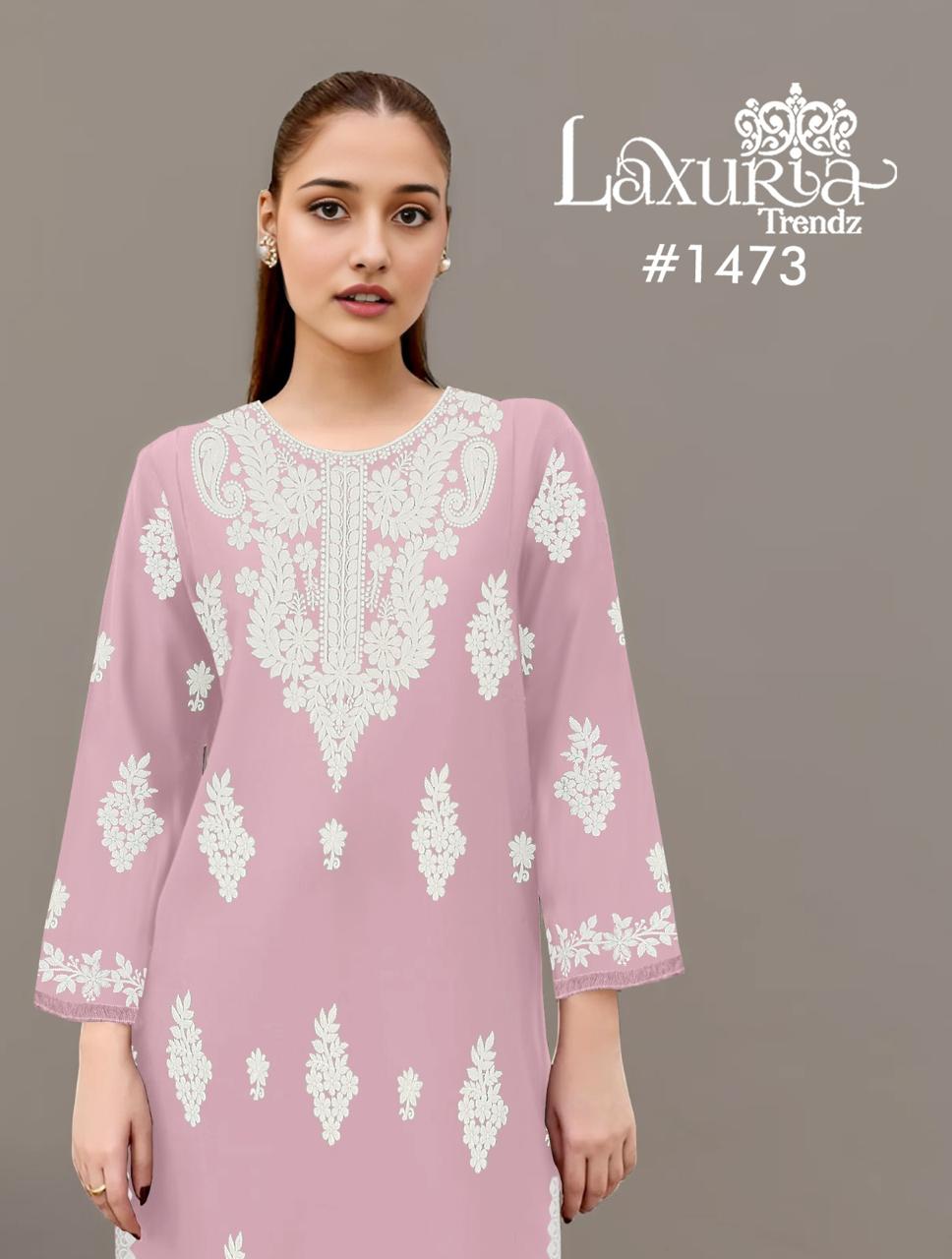 1473 Laxuria Trendz Faux Georgette Pakistani Readymade Suits Manufacturer India