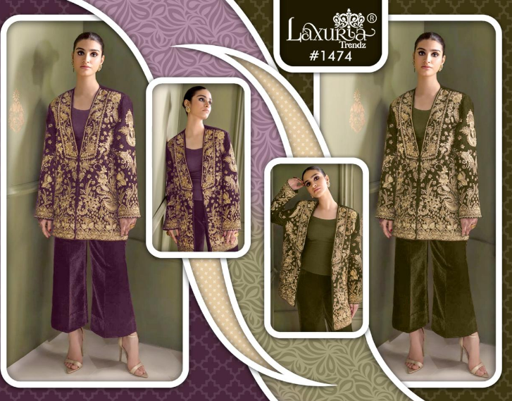 1474 Laxuria Trendz Velvet Co Ord Set Exporter Ahmedabad