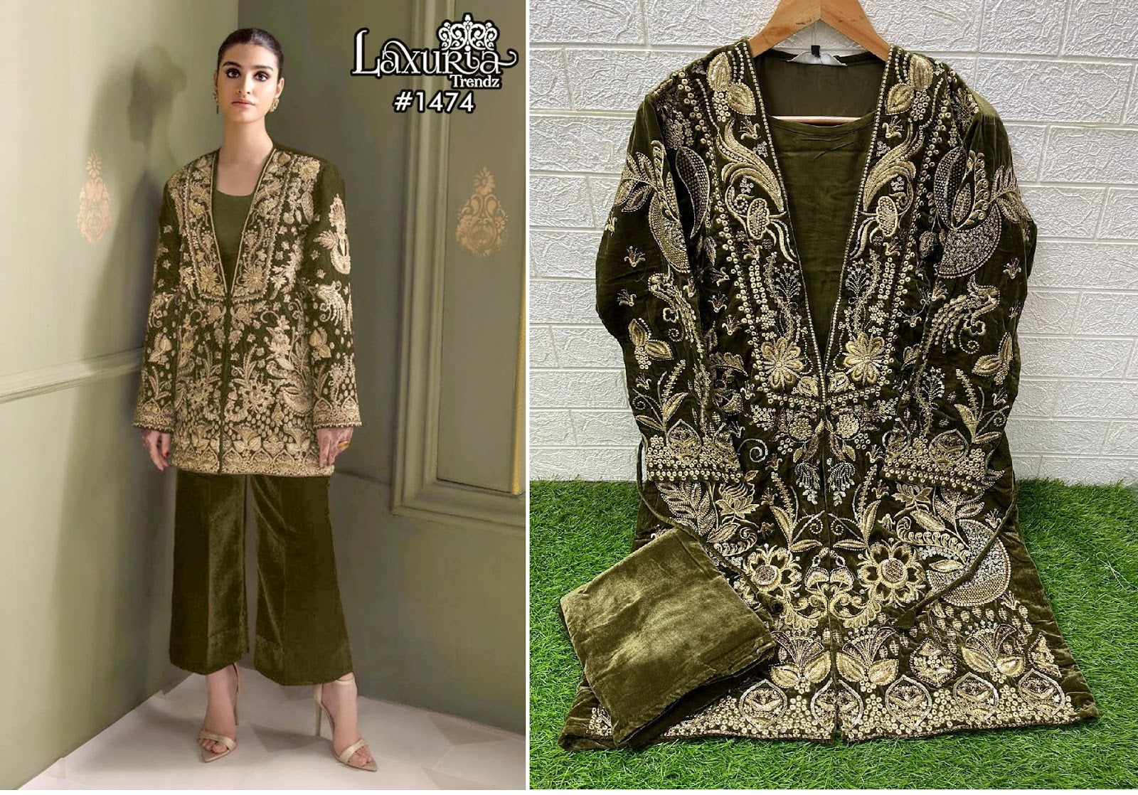 1474 Laxuria Trendz Velvet Co Ord Set Exporter Ahmedabad