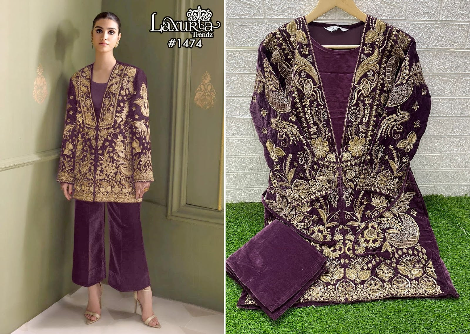 1474 Laxuria Trendz Velvet Co Ord Set Exporter Ahmedabad