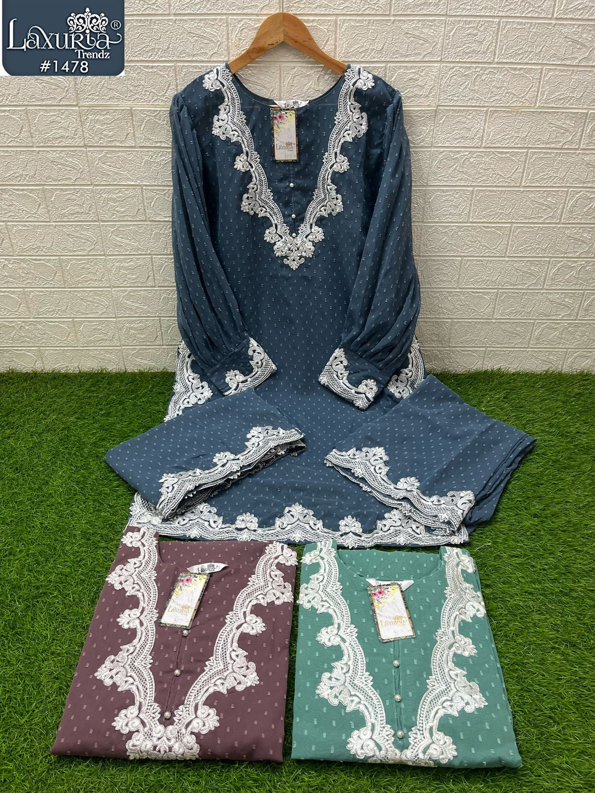 1478 New Colours Laxuria Trendz Marble Pakistani Readymade Suits Exporter