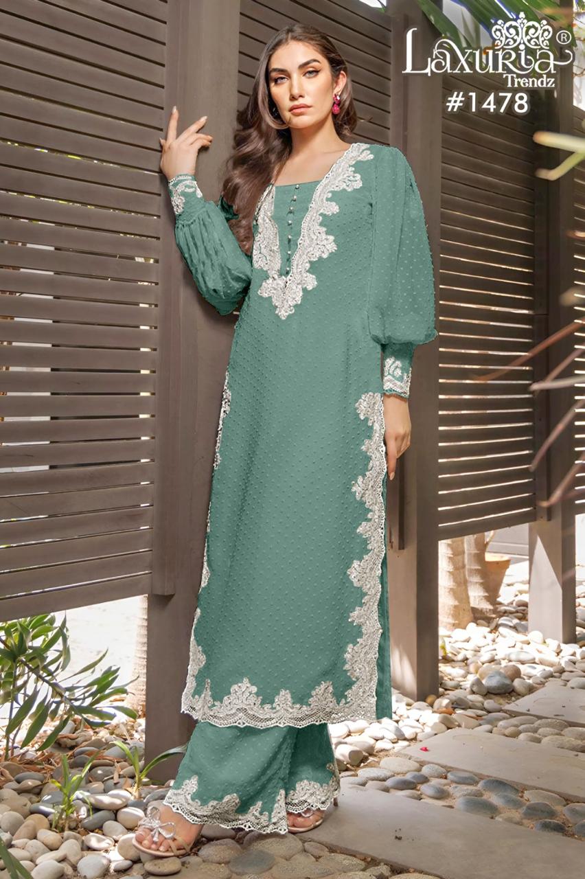1478 New Colours Laxuria Trendz Marble Pakistani Readymade Suits Exporter