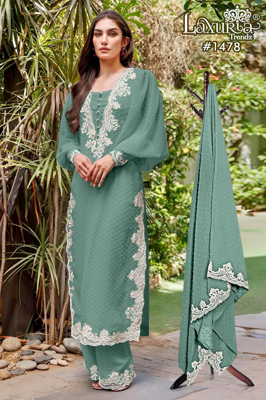 1478 New Colours Laxuria Trendz Marble Pakistani Readymade Suits Exporter