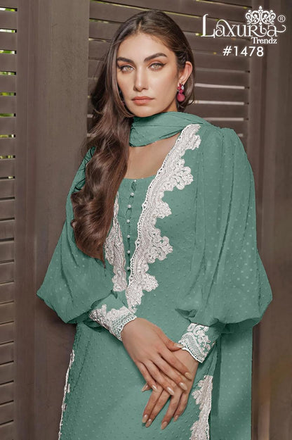 1478 New Colours Laxuria Trendz Marble Pakistani Readymade Suits Exporter
