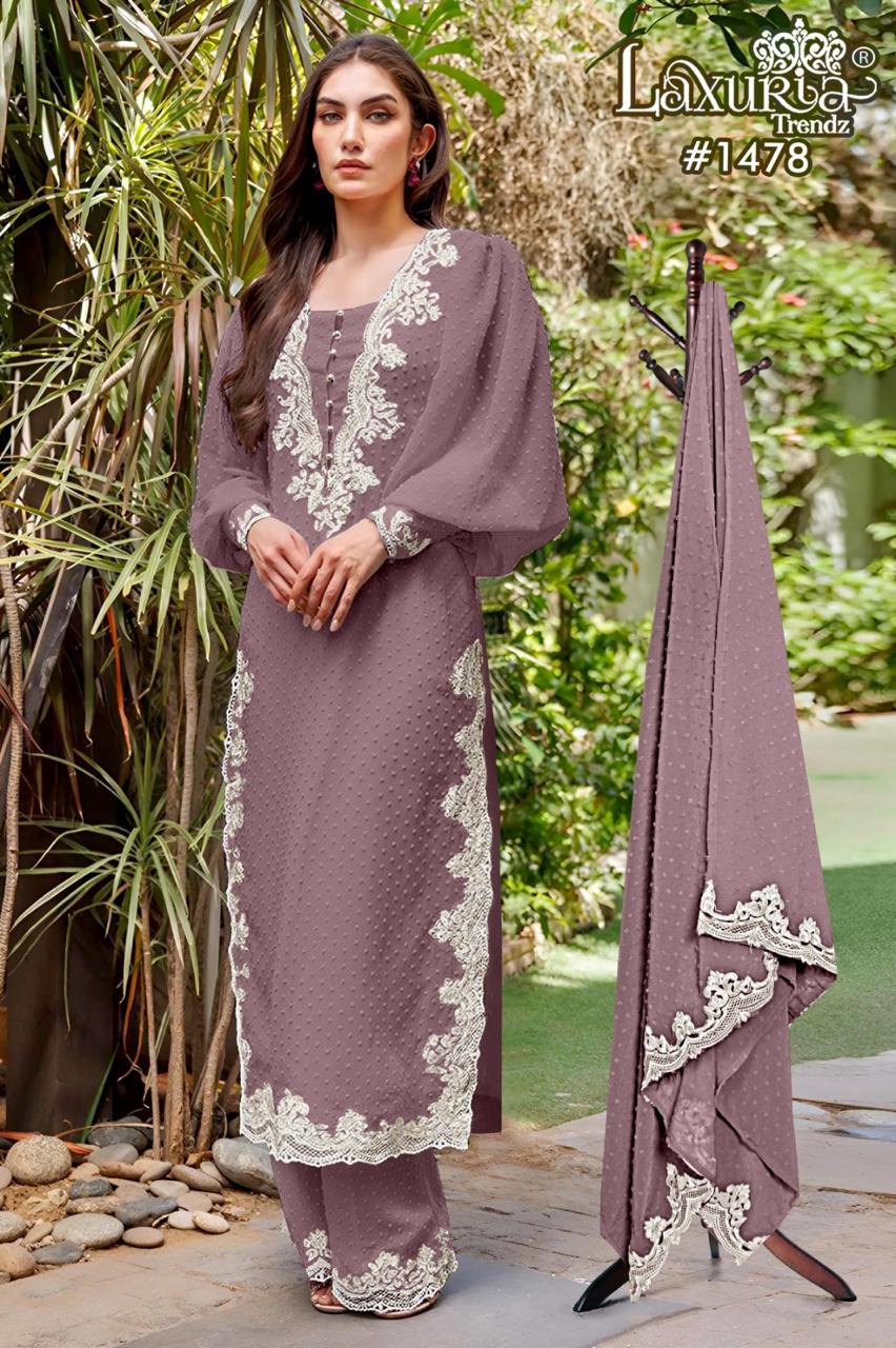 1478 New Colours Laxuria Trendz Marble Pakistani Readymade Suits Exporter