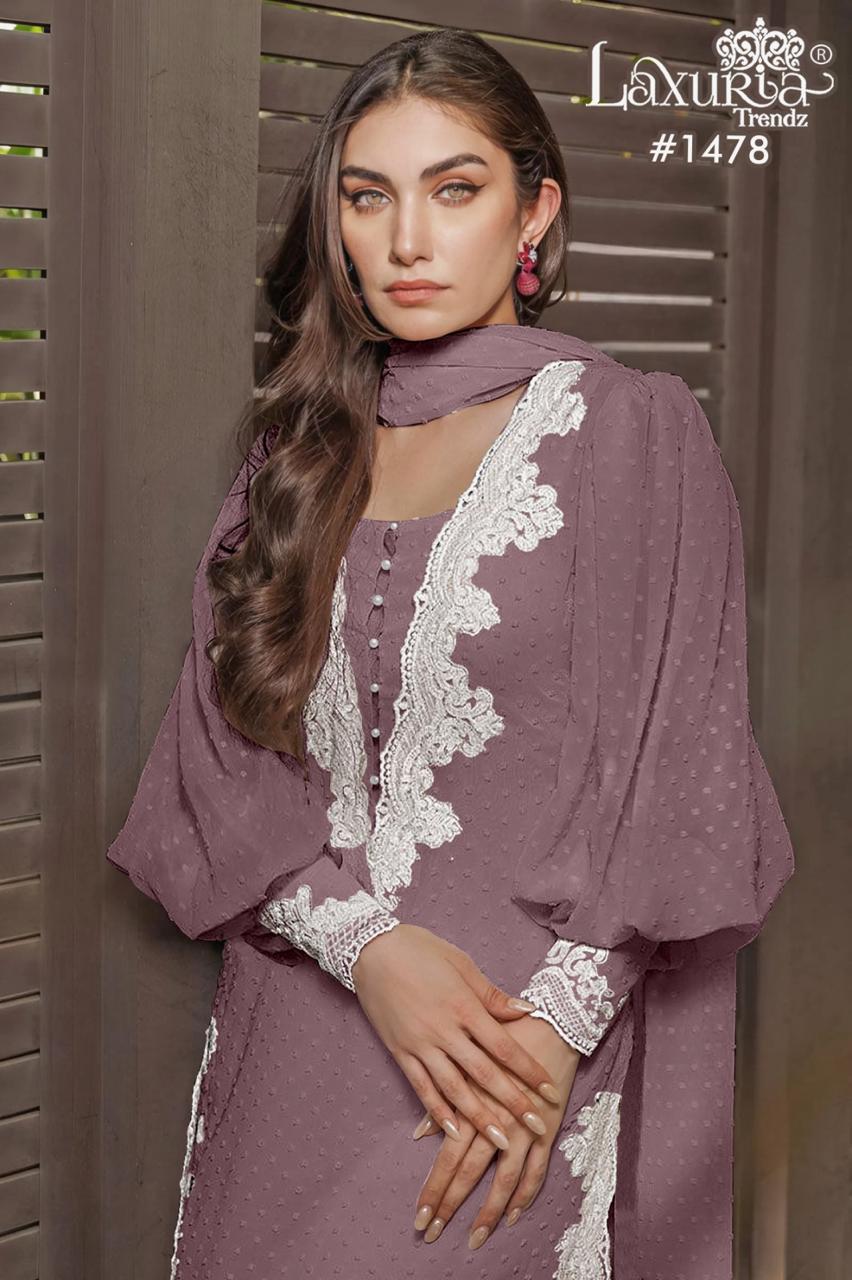 1478 New Colours Laxuria Trendz Marble Pakistani Readymade Suits Exporter