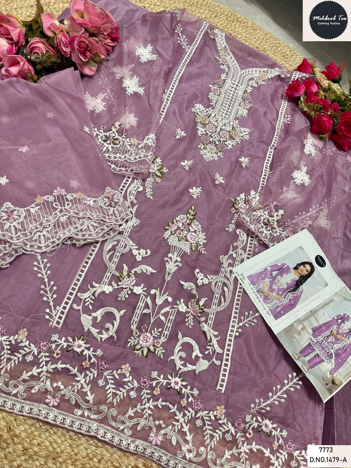 1479Abcd Mehboob Tex Organza Pakistani Salwar Suits Wholesaler Gujarat