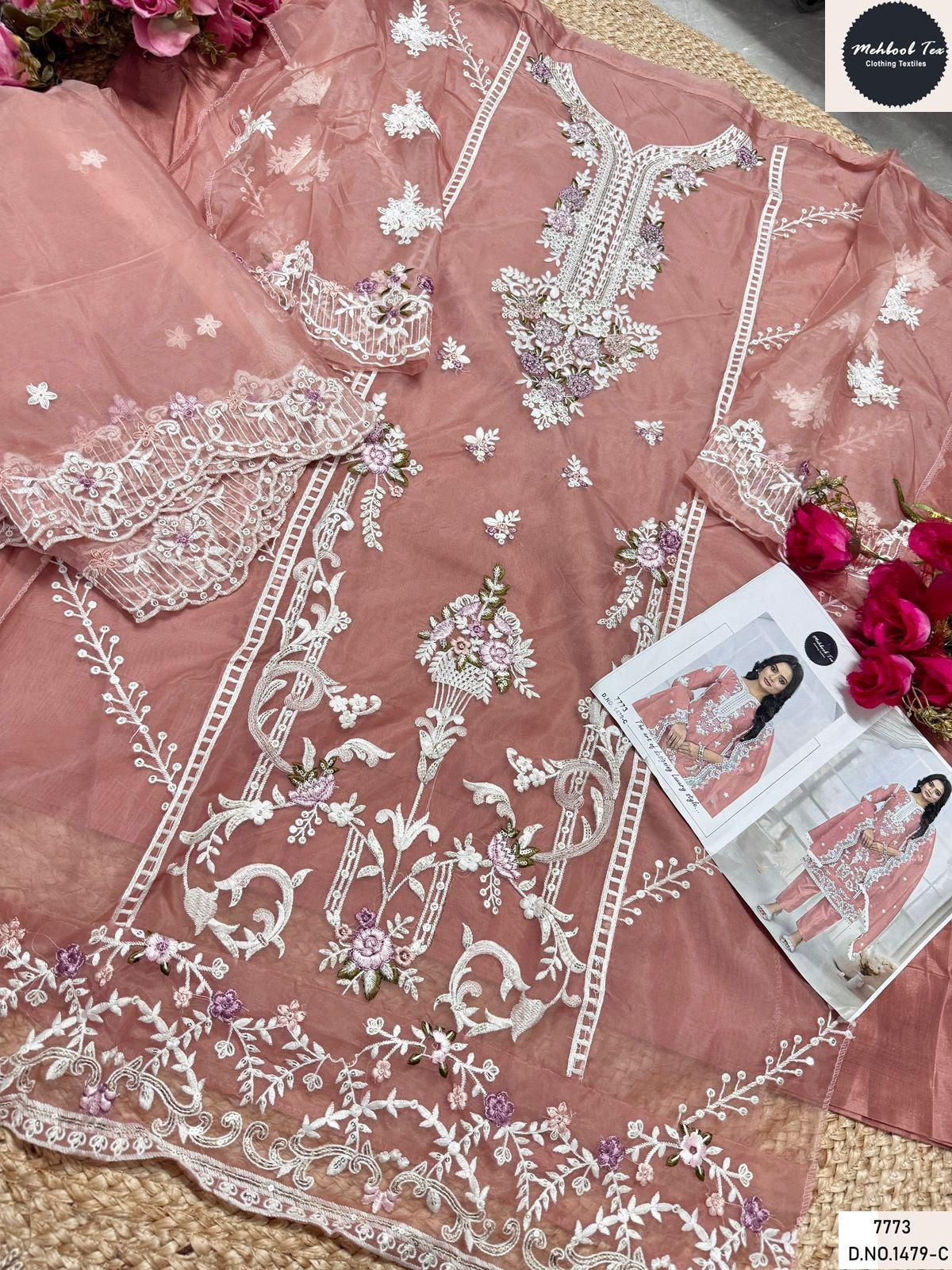 1479Abcd Mehboob Tex Organza Pakistani Salwar Suits Wholesaler Gujarat