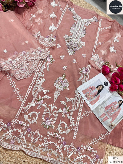 1479Abcd Mehboob Tex Organza Pakistani Salwar Suits Wholesaler Gujarat