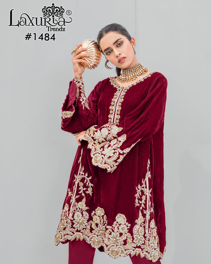 1484 Laxuria Trendz Velvet Co Ord Set Exporter Ahmedabad