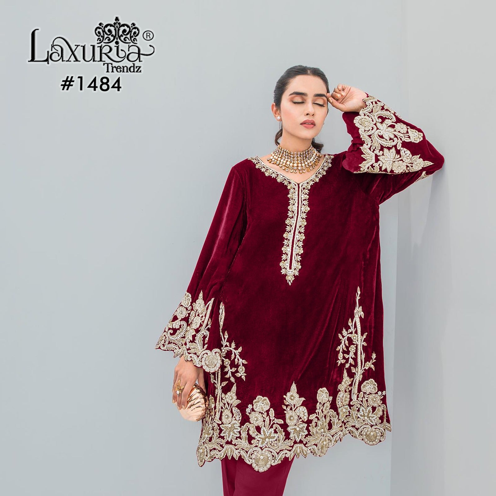 1484 Laxuria Trendz Velvet Co Ord Set Exporter Ahmedabad
