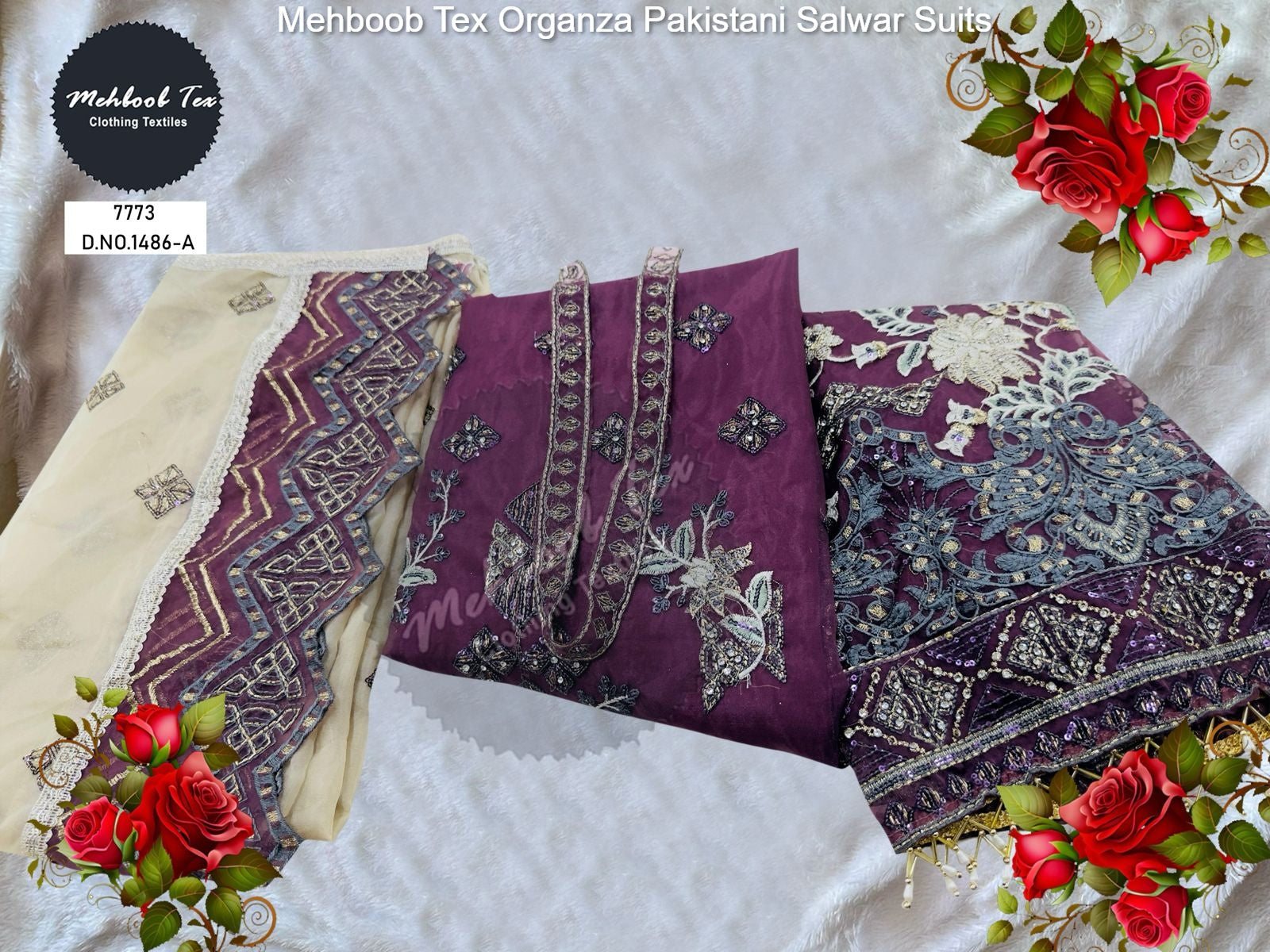 1486 Abcd Mehboob Tex Organza Pakistani Salwar Suits Manufacturer Gujarat