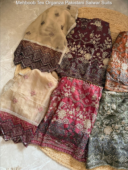 1486 Abcd Mehboob Tex Organza Pakistani Salwar Suits Manufacturer Gujarat