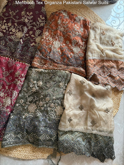 1486 Abcd Mehboob Tex Organza Pakistani Salwar Suits Manufacturer Gujarat