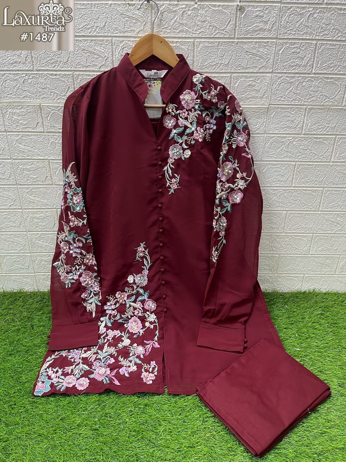 1487 Laxuria Trendz Fox Georgette Co Ord Set Supplier Gujarat