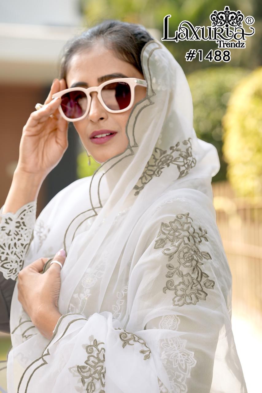 1488 Laxuria Trendz Slub Pakistani Readymade Suits Exporter