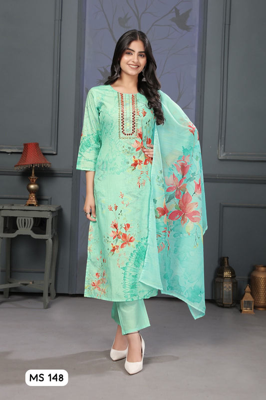 148 Ladyv Cotton Readymade Pant Style Suits Wholesale Price