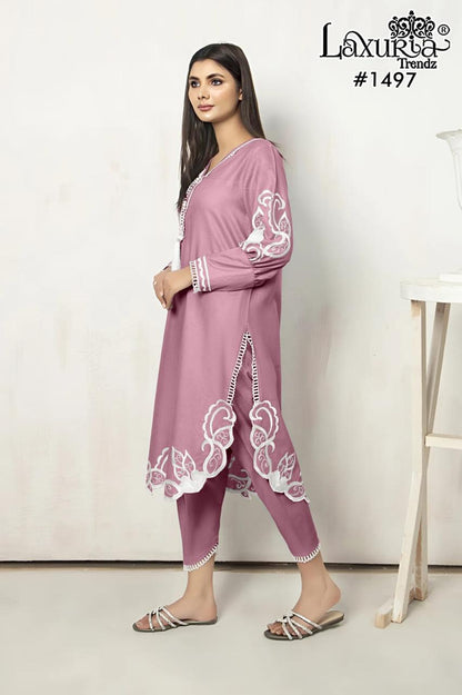 1497 Laxuria Trendz Jam Satin Pakistani Readymade Suits Wholesaler