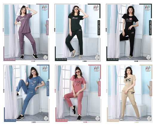 15001-1607 Ladys Tencil Pyjama Night Suits Exporter