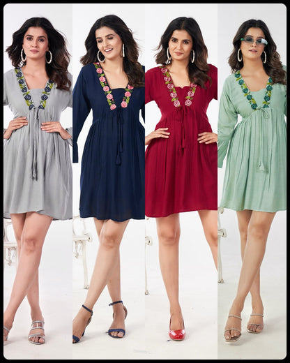 1501-1504 Bluehills Heavy Rayon Fancy Tops Wholesaler