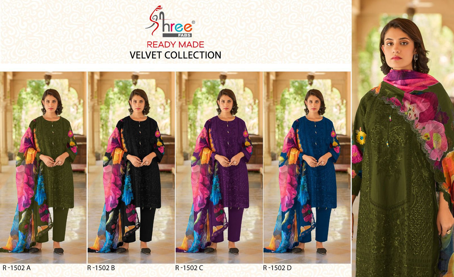 1502 Shree Fabs Readymade Velvet Suits Exporter Ahmedabad