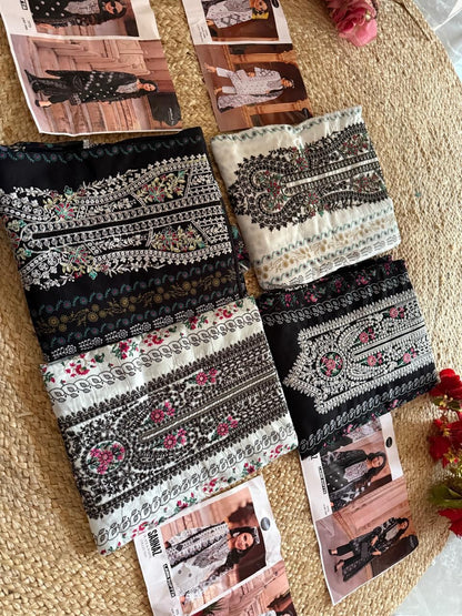 1505-1508 Sahnaz Black And White Collection Mehboob Tex Cotton Pakistani Salwar Suits Wholesaler Gujarat