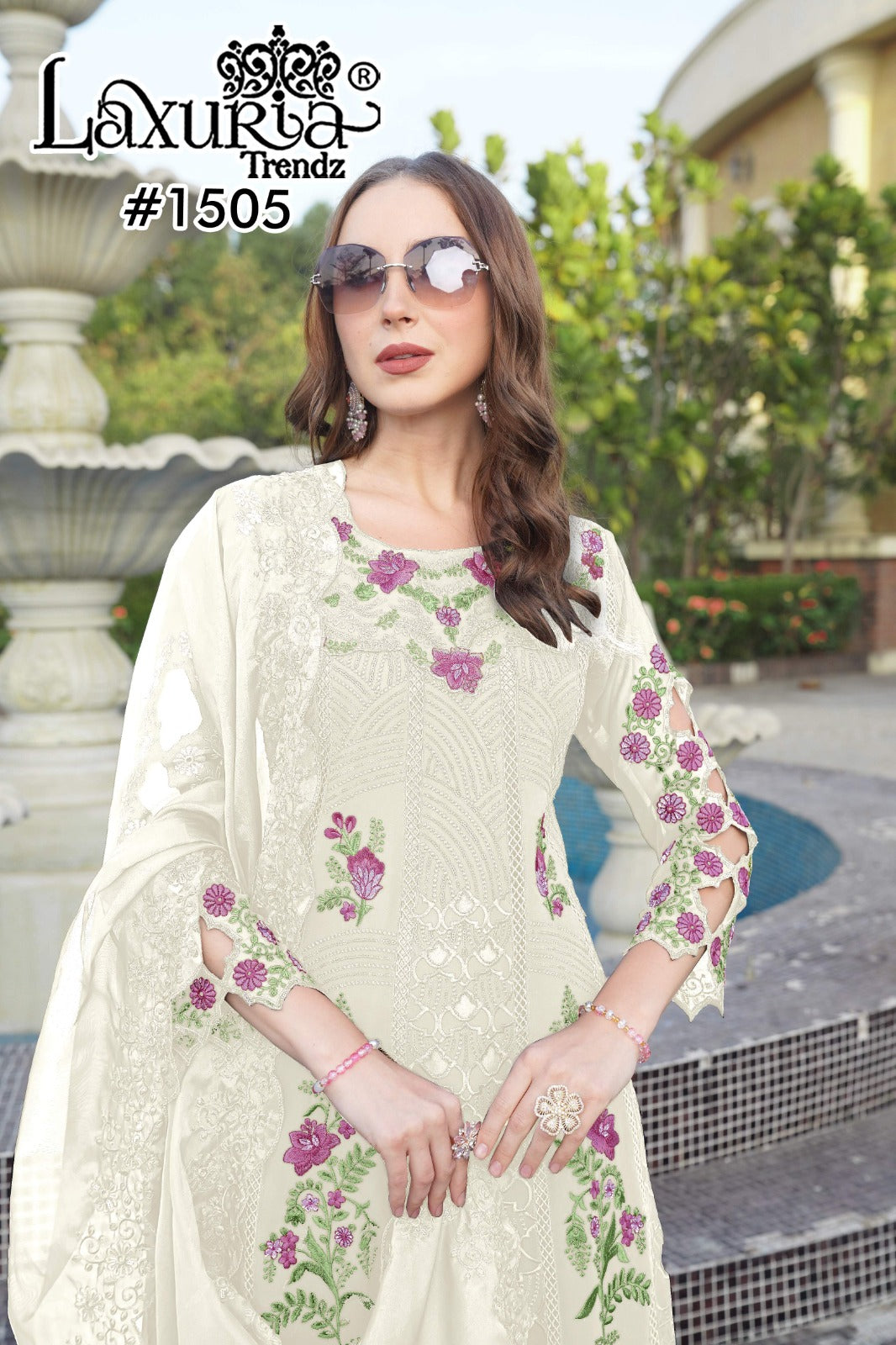 1505 Laxuria Trendz Georgette Pakistani Readymade Suits Wholesaler Gujarat