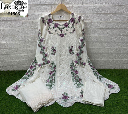 1505 Laxuria Trendz Georgette Pakistani Readymade Suits Wholesaler Gujarat