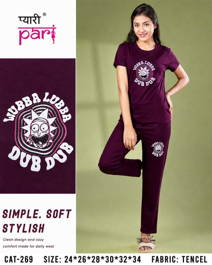 1507 Cat 269 Pyari Pari Lycra Tencil Girls Pant Set Exporter