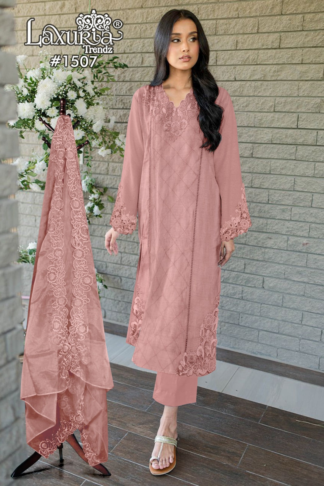 1507 Laxuria Trendz Slub Pakistani Readymade Suits Wholesaler