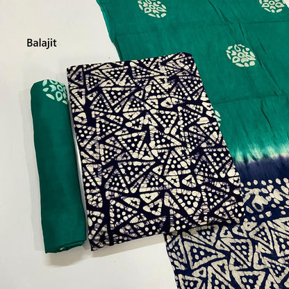 150 Gram Cotton Balajit Batik Salwar Suits Supplier India