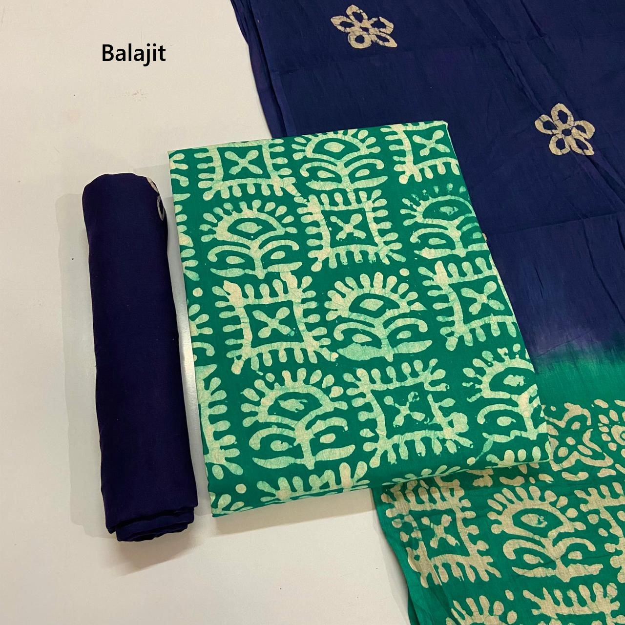 150 Gram Cotton Balajit Batik Salwar Suits Supplier India