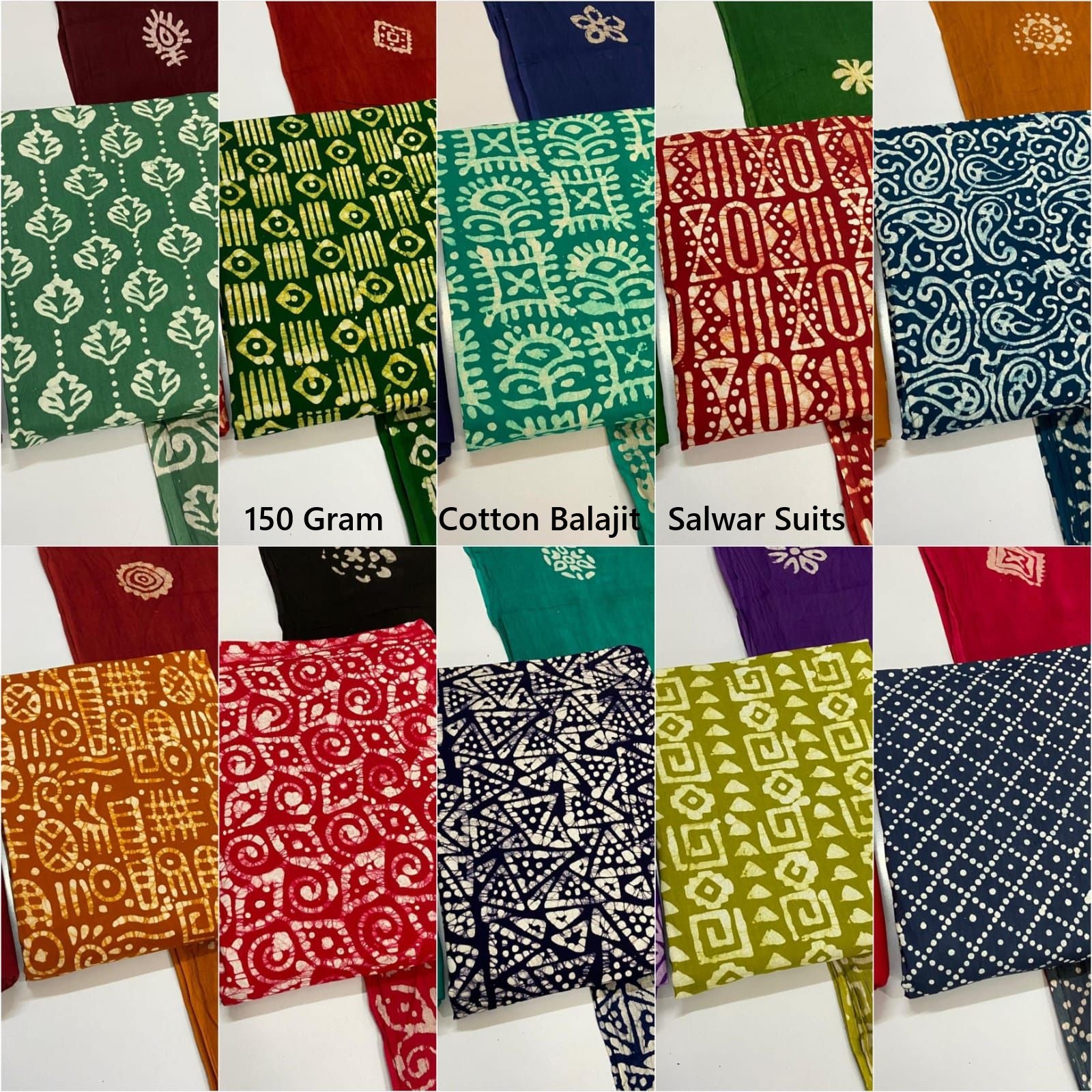 150 Gram Cotton Balajit Batik Salwar Suits Supplier India