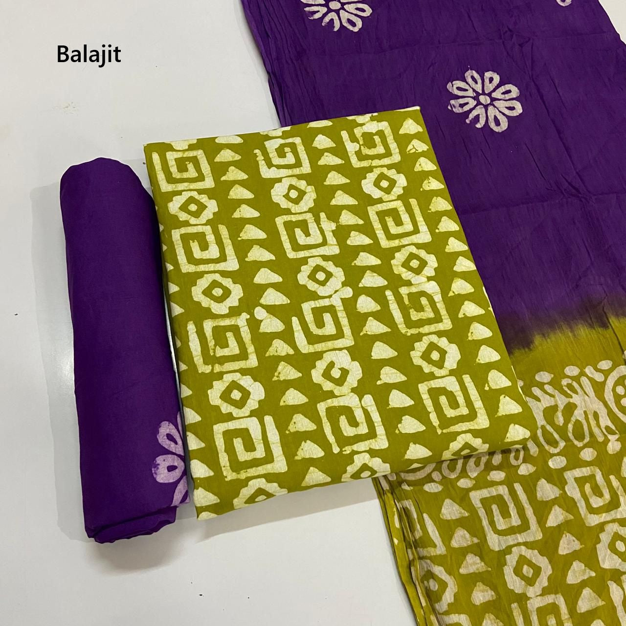 150 Gram Cotton Balajit Batik Salwar Suits Supplier India