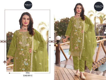1511Abcd Mehboob Tex Organza Pakistani Salwar Suits Wholesale Rate