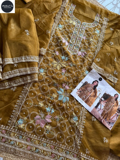 1511Abcd Mehboob Tex Organza Pakistani Salwar Suits Wholesale Rate