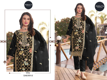 1511Abcd Mehboob Tex Organza Pakistani Salwar Suits Wholesale Rate