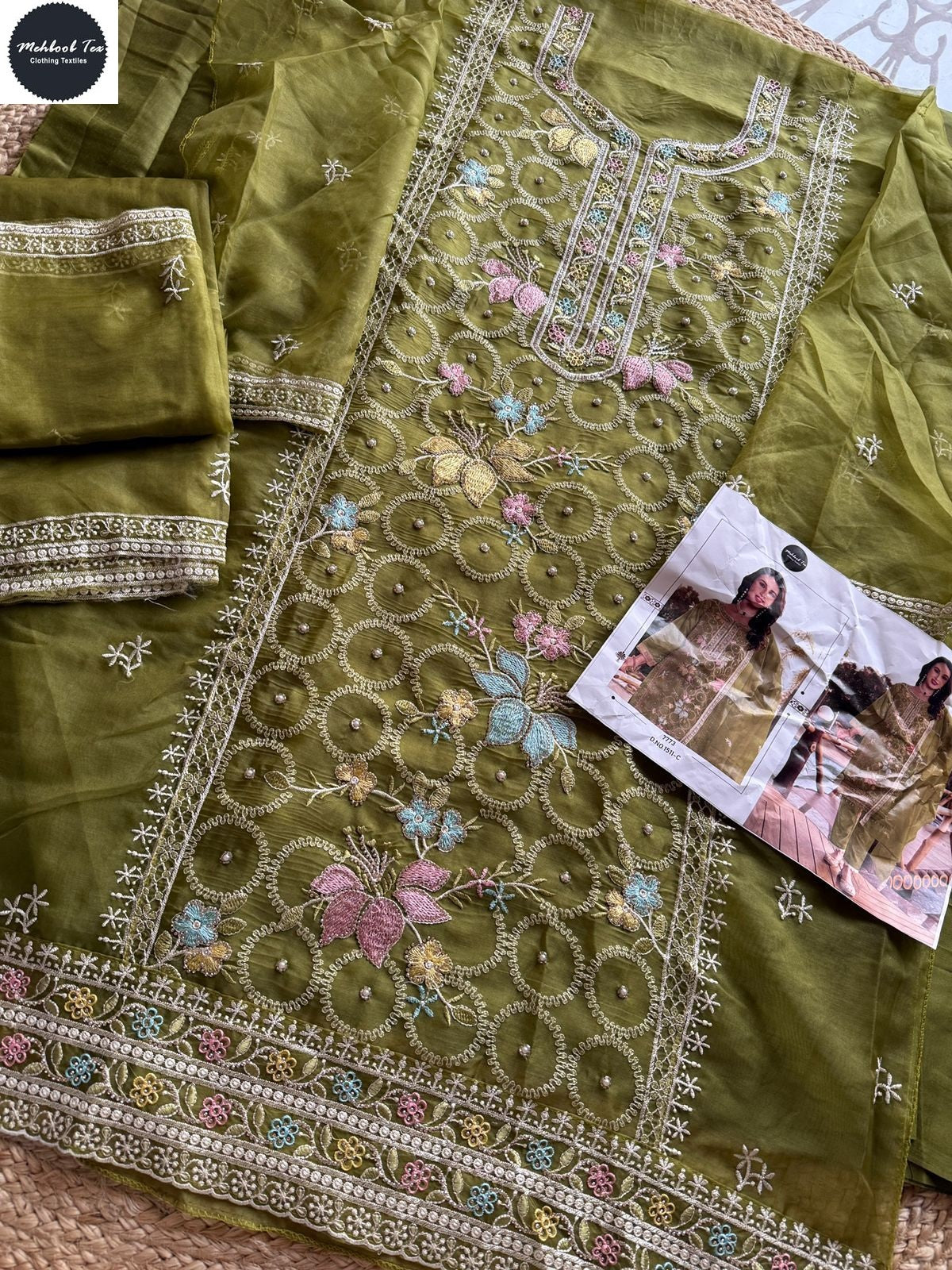 1511Abcd Mehboob Tex Organza Pakistani Salwar Suits Wholesale Rate