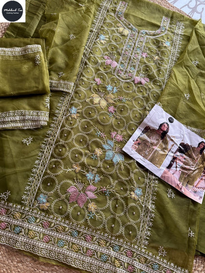 1511Abcd Mehboob Tex Organza Pakistani Salwar Suits Wholesale Rate