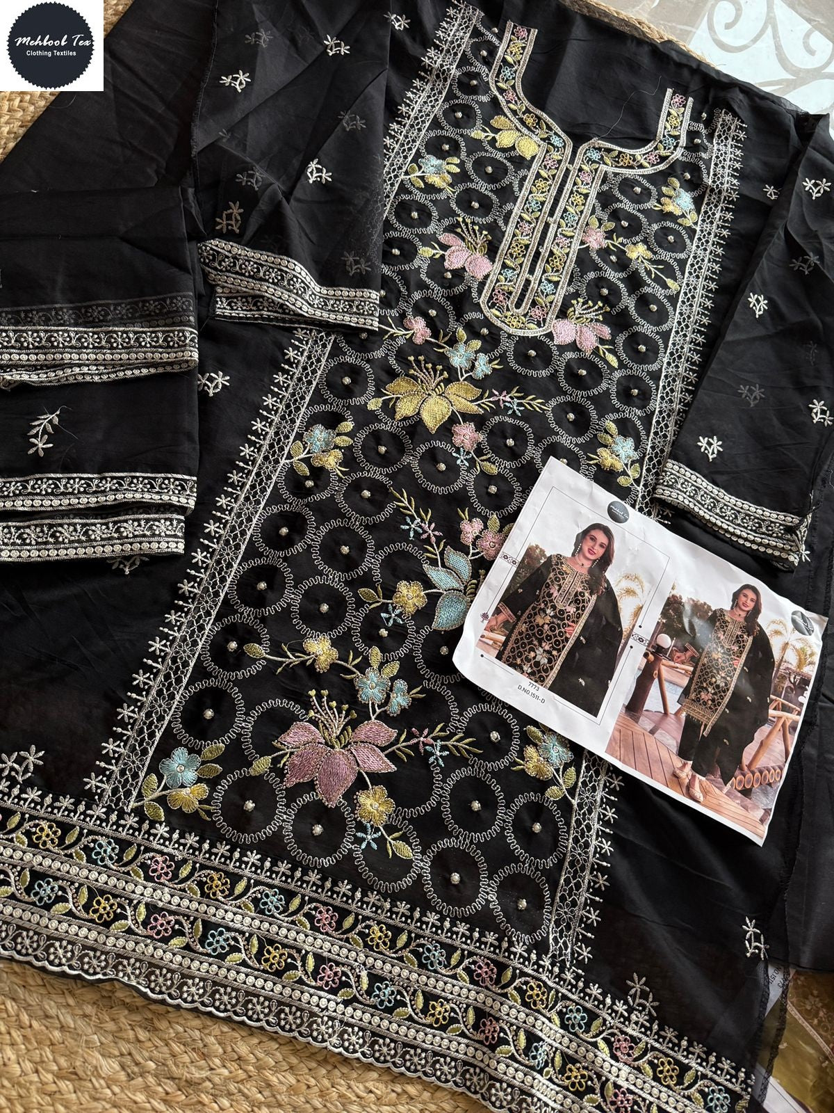 1511Abcd Mehboob Tex Organza Pakistani Salwar Suits Wholesale Rate