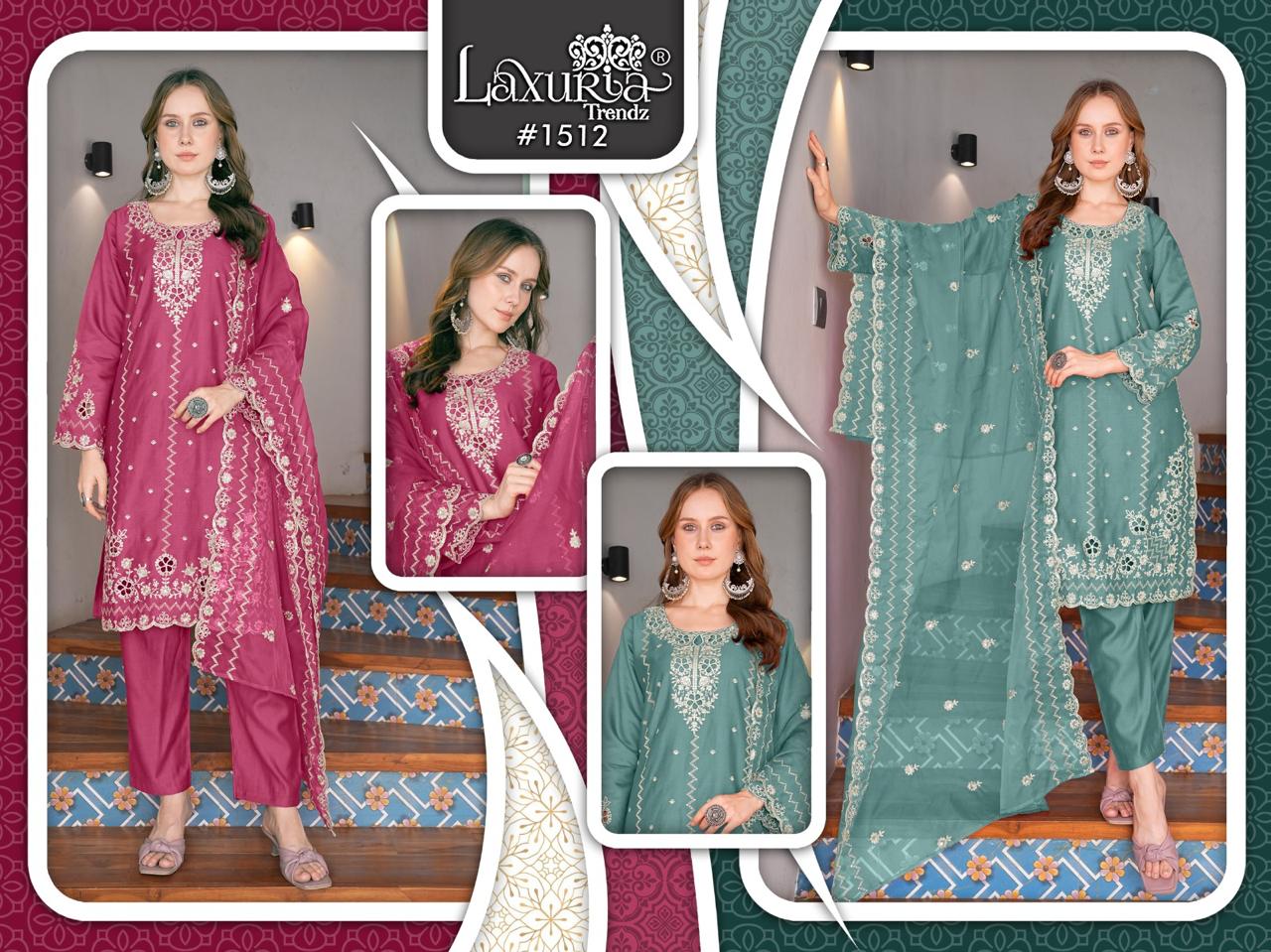1512 Laxuria Trendz Vetican Pakistani Readymade Suits Exporter Gujarat