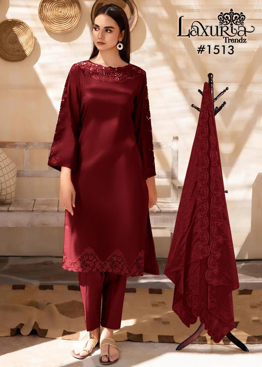 1513 New Colour Laxuria Trendz Silk Pakistani Readymade Suits Exporter India