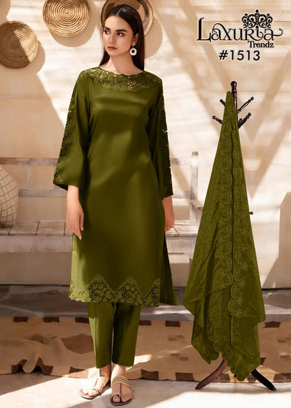 1513 New Colour Laxuria Trendz Silk Pakistani Readymade Suits Exporter India