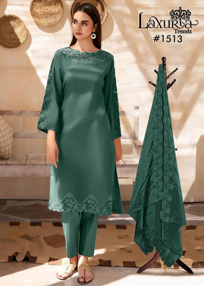 1513 New Colour Laxuria Trendz Silk Pakistani Readymade Suits Exporter India