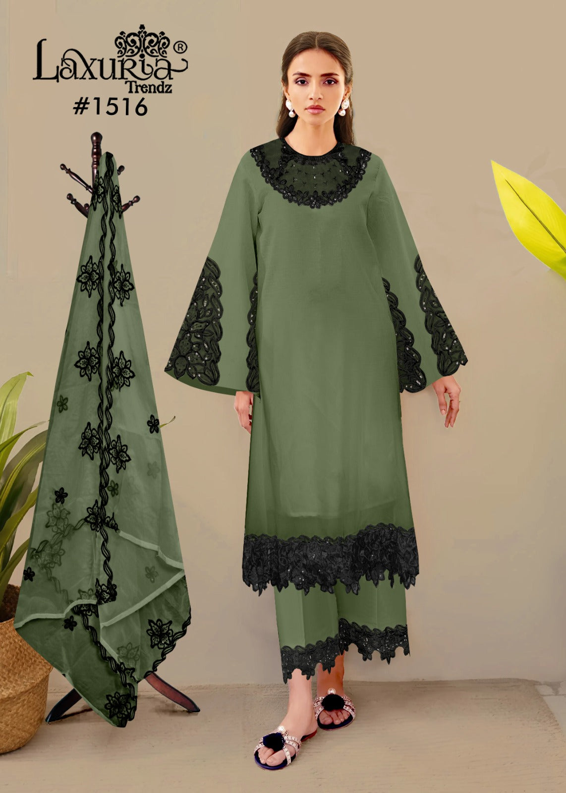 1516 Laxuria Trendz Georgette Pakistani Readymade Suits Exporter