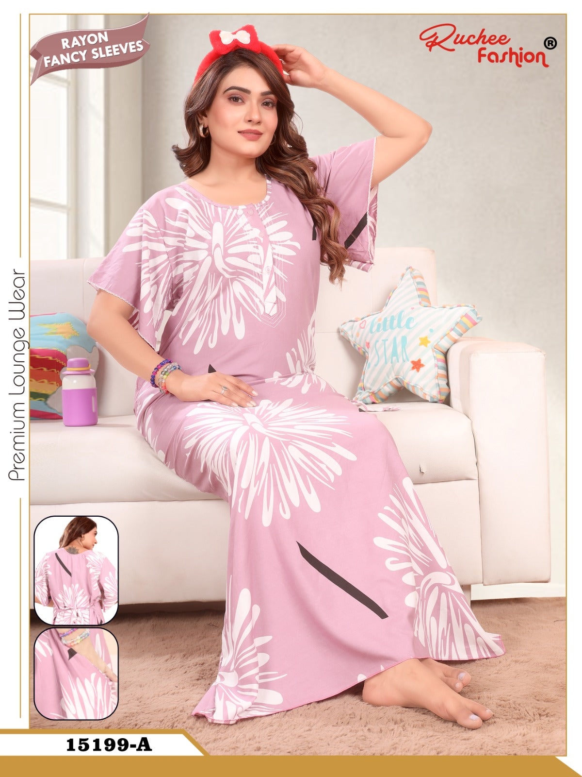 15189-15199 Ruchee Fashion Rayon Night Gowns Wholesale Rate