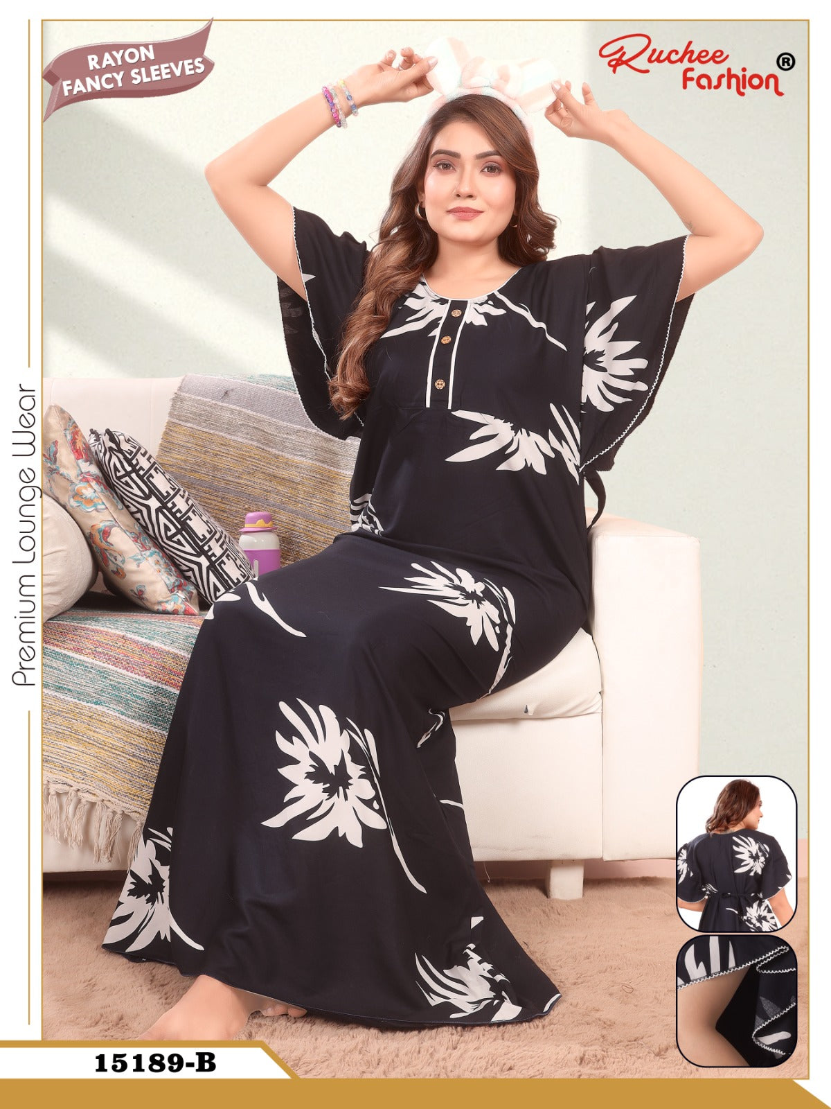 15189-15199 Ruchee Fashion Rayon Night Gowns Wholesale Rate