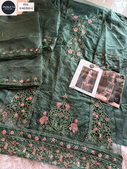 1523Abcd Mehboob Tex Organza Pakistani Salwar Suits Wholesale Price