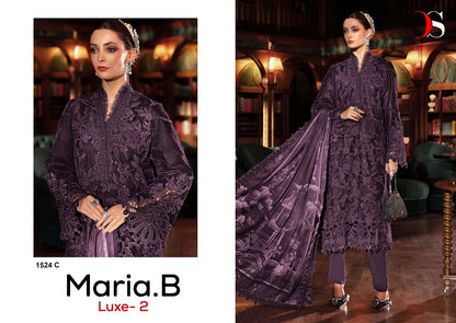 1524 Maria B Luxe 2 Deepsy Viscose Rayon Pakistani Patch Work Suits Manufacturer Gujarat