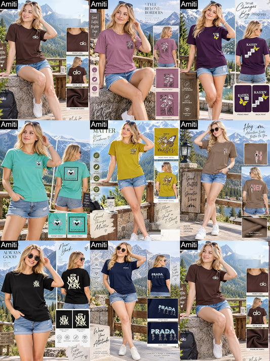 Plain 190926 Amiti Tencil Women Oversized Tshirt Wholesale Rate